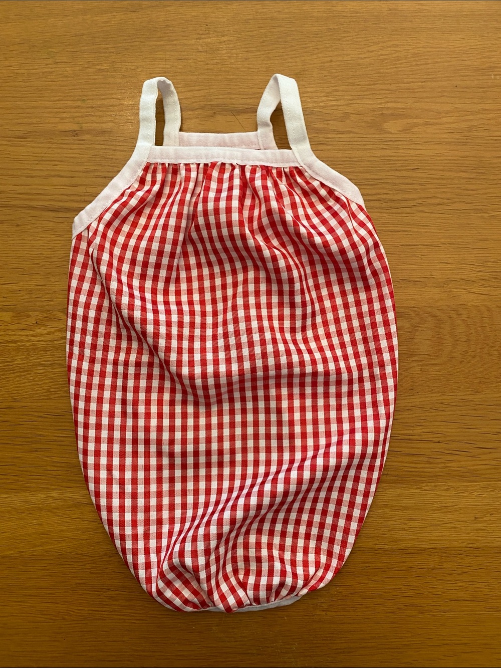 Red Gingham Dog Tank with White Trim